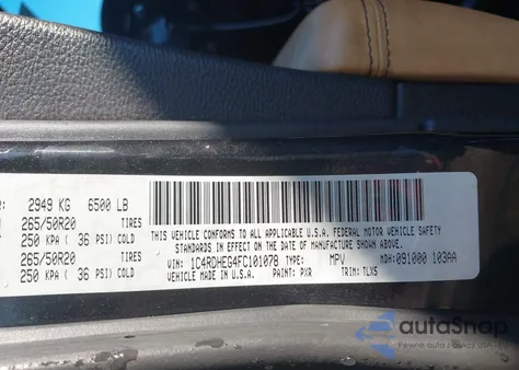 2015 Dodge Durango Citadel z USA, uszkodzony, nr VIN 1C4RDHEG4FC101078